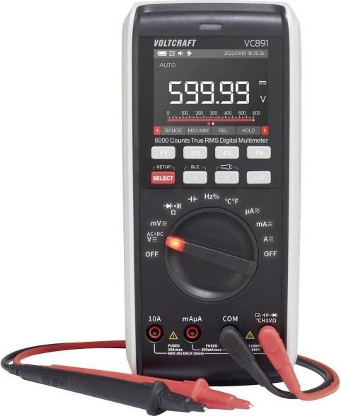 Actual product image Voltcraft VC891 Hand-held multimeter calibrated (ISO) digital data logger CAT III 100 (CAT III 1000V, CAT IV 600V)