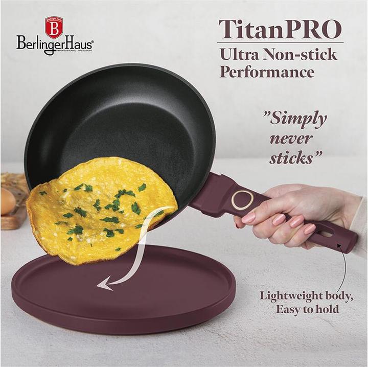 Actual product image BerlingerHaus Frying pan set, 3 pieces, Ø 20/24/28cm, bordeaux (28 cm, Frying pan, Aluminium)