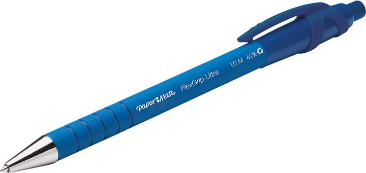Actual product image Paper Mate Flexgrip Ultra Clip-on Retractable Ballpoint Pen Medium 12 Pieces (Blue, Grey, 12 x)