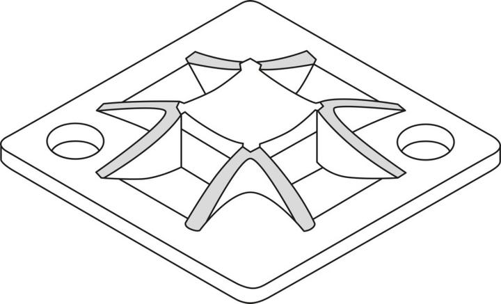 Actual product image HellermannTyton Q-mount 40 x 40 mm, adhesive (Metal cable ties, 40 mm, 50 pcs.)