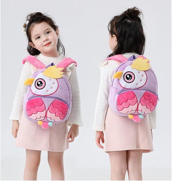 Image du produit Only-Bags.Store Sac d'école en polyester, sac à dos en peluche d'animaux mignons, petit sac de vacances en plein air