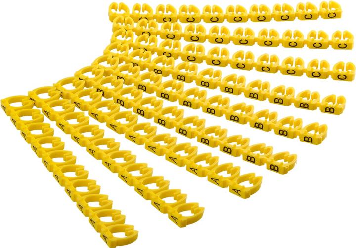 Goobay Kabelmarker-Clips "Buchstaben A-C", für Kabeldurchmesser bis 6 mm, 6 mm