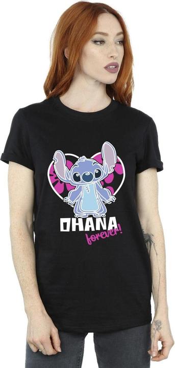 Actual product image Disney Womens/Ladies Lilo And Stitch Ohana Forever Heart Cotton Boyfriend T-Shirt (S)