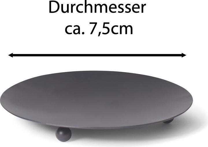 Produktbild Novaliv 2er Kerzenständer 3 Füsse SCHWARZ 7,5cm Kerzenteller Kerzenhalter Dekoteller rund