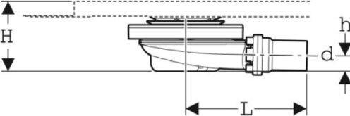 Image du produit Geberit Ecoulement de receveur de douche 154.022.00.1 pour receveur de douche Setaplano, hauteur de