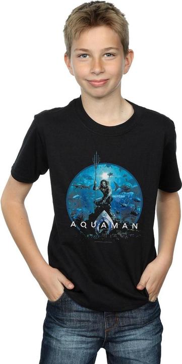 Produktbild Aquaman Circle Poster TShirt Jungen (140, 146)