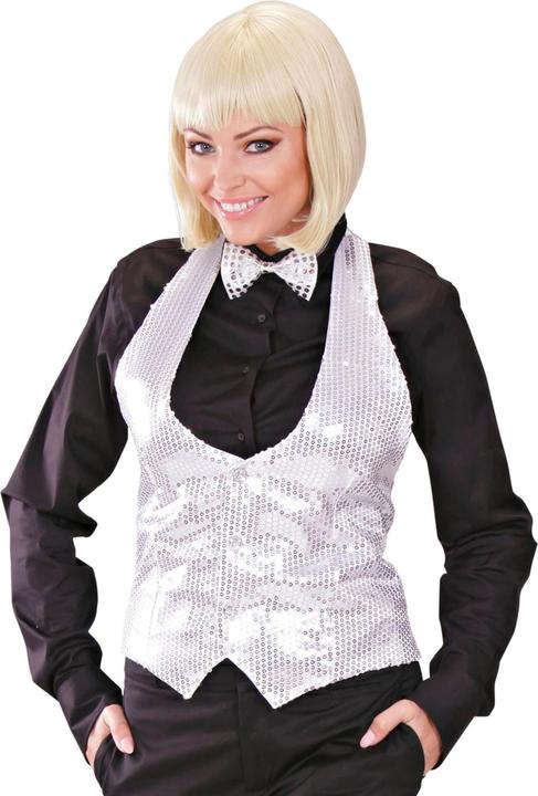Actual product image Widmann SILVER PAILLET VEST for ladies, XL (XL)