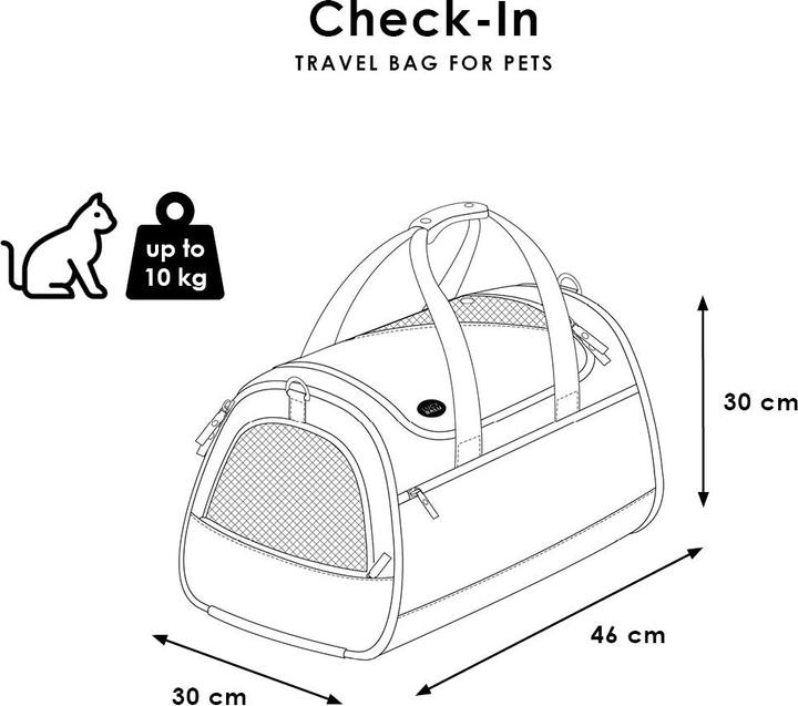Actual product image LucyBalu CHECK-IN Katzentransporttasche | Choupette Edition (Cat, Washable)