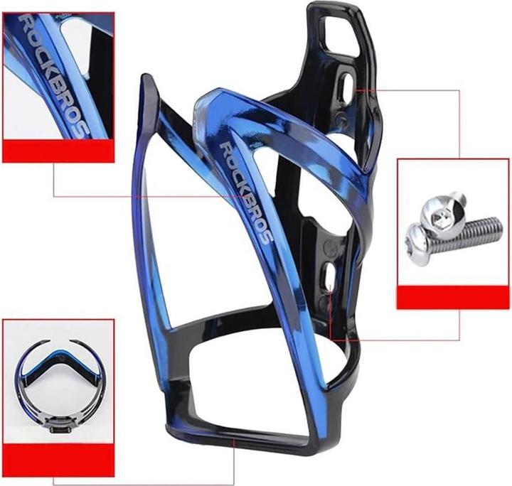 Actual product image Rockbros FK338 bicycle holder for water bottle - black and blue