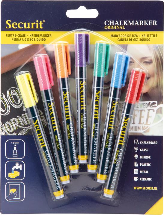 Securit Chalk Marker (Multicoloured, 2 mm, 7 x)