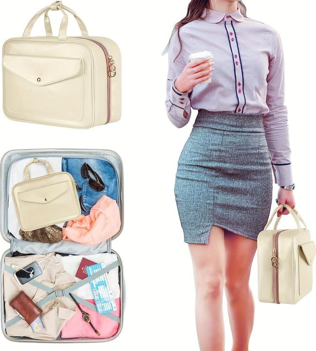 Only-Bags.Store Kulturtasche, 9-Liter-Tasche mit Metallgriff, grosse Kosmetiktaschen, mehrere Reisetaschen (9 l)