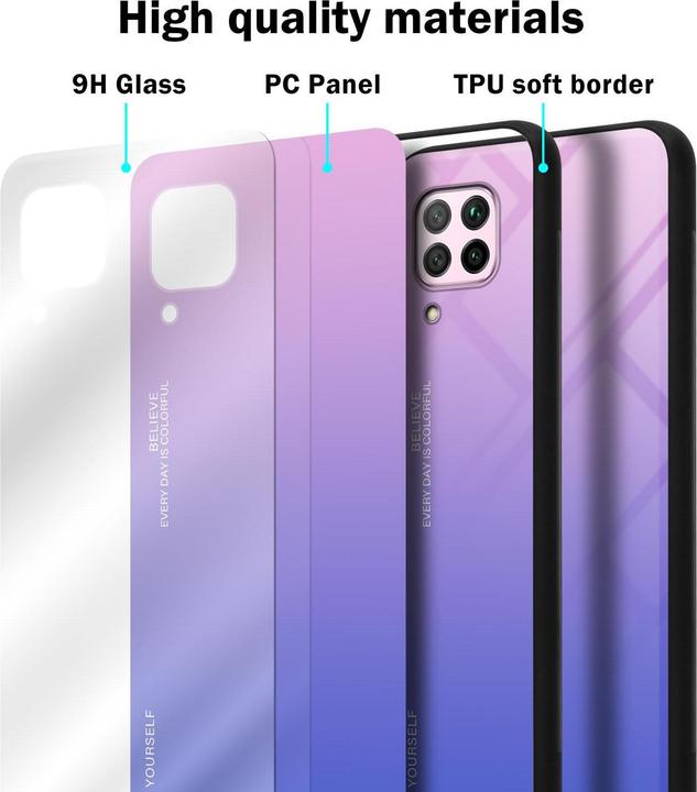 Productafbeelding Cadorabo TPU 2 kleuren glasdekking (Huawei Nova 7i, Huawei P40 Lite)