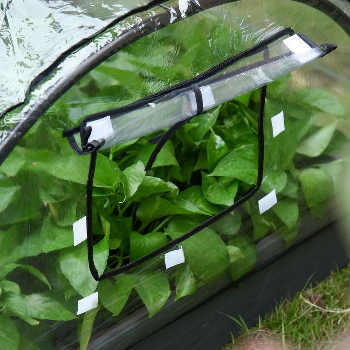 Actual product image Swisshandel24 Greenhouse with window 12 grids PVC steel transparent 120 x 79 x 53 cm