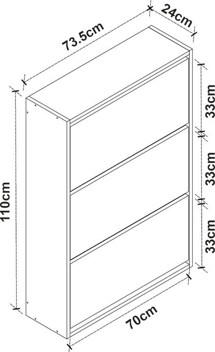 Actual product image En.Casa Aurskog (110 x 73.5 x 24 cm)