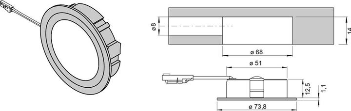 Produktbild L&S LED Ein-/Anbauleuchten Chip 68 24 V Emotion (296 lm)