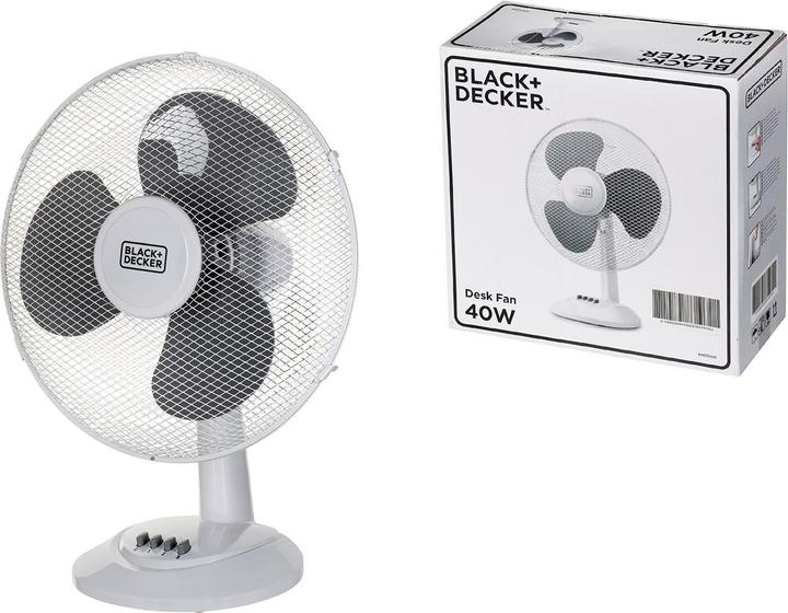 Produktbild Black & Decker Black+Decker BXEFD42E Tischventilator BXDF42E, 40, Kunststoff Weiss (54 dB)