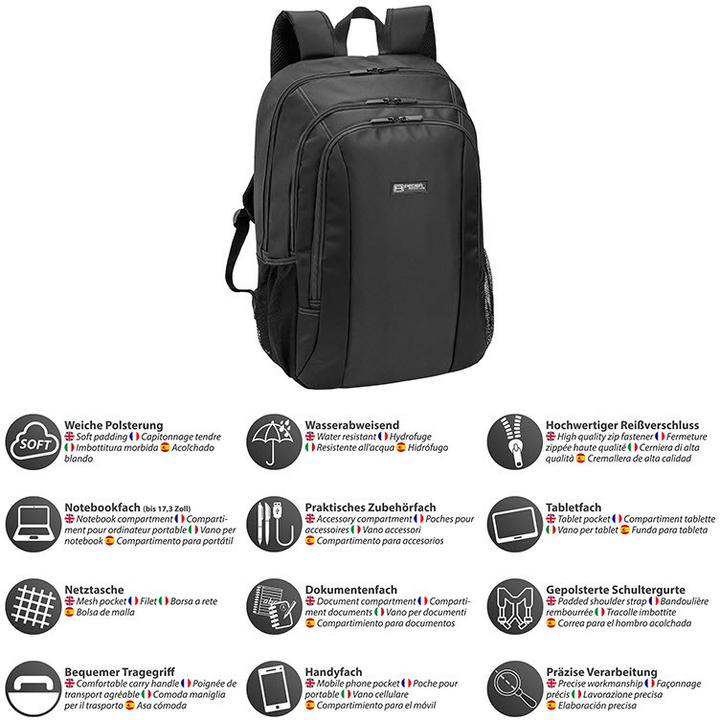 Produktbild Pedea Rucksack "First One" 17.3" (43,9cm), schwarz/grau