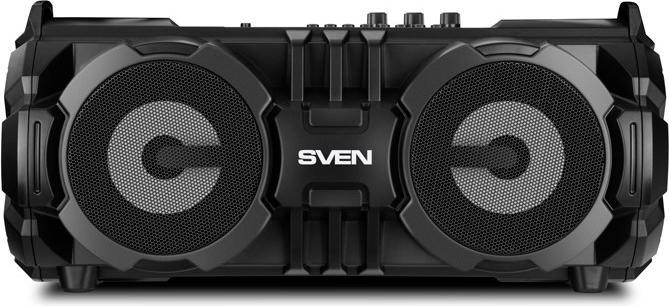 Produktbild Sven PS-485, juodas, power output 2x14W (RMS), Bluetooth, FM, USB, Micro SD, LED-display, lithium ba (Akkubetrieb, Stromversorgung über USB)
