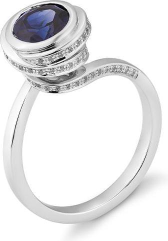 Actual product image Breuning RING - E. SAFIR 1st quality /Brill. 0,288 Ct. H/si (58, 750/18 K Gold)