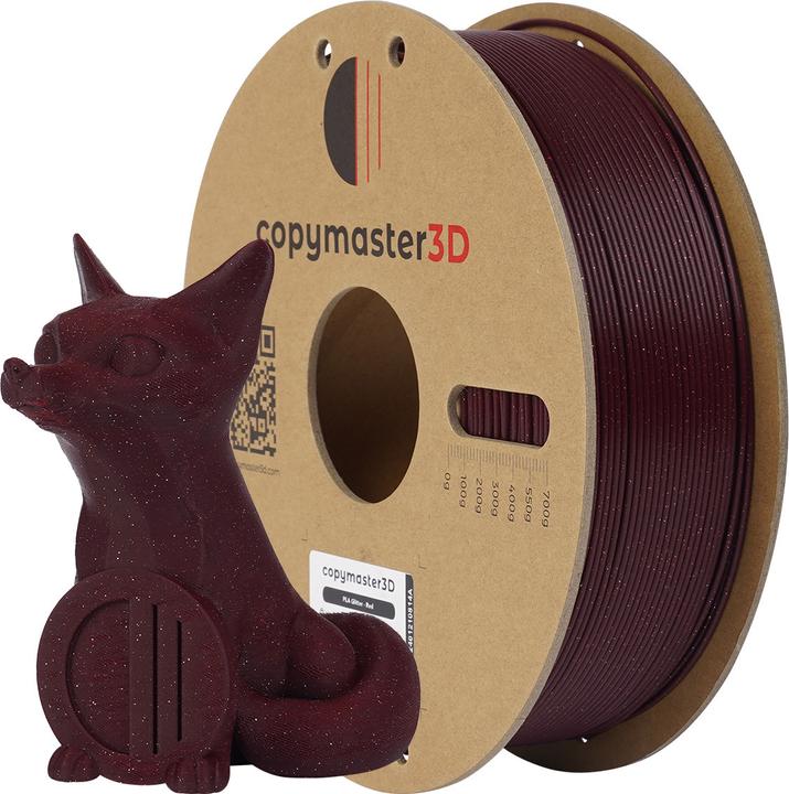 Produktbild Copymaster3D PLA Glitter Filament for 3D Printer, 1.75 mm, sparkling red (PLA, 1.75 mm, Mehrfarbig)