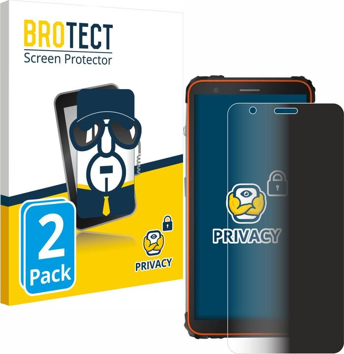 Productafbeelding BROTECT Anti-spionnetje privacyfolie Beschermfolie tegen blauw licht (2 Stuk, Blackview BV6600)
