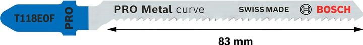 Actual product image Bosch Professional Zubehör PRO Metal curve T118EOF jigsaw blade, 83 mm, 5 pcs.