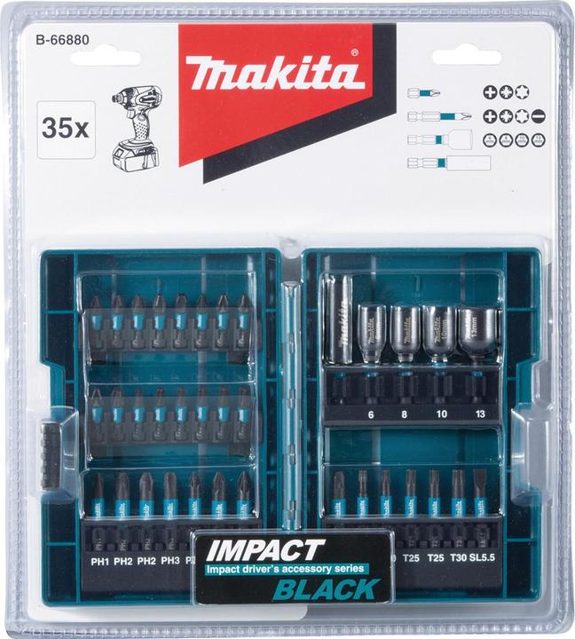 Actual product image Makita Bit set 35 pieces (Cross Phillips PH M1, Cross Phillips PH M2, Cross Phillips PH M3, Cross Pozidriv PZ M1, Cross Pozidriv PZ M2, Cross Pozidriv PZ M3, Hexagon socket TX M15, Hexagon socket TX M25, Hexagon socket TX M20, Hexagon socket TX M30)