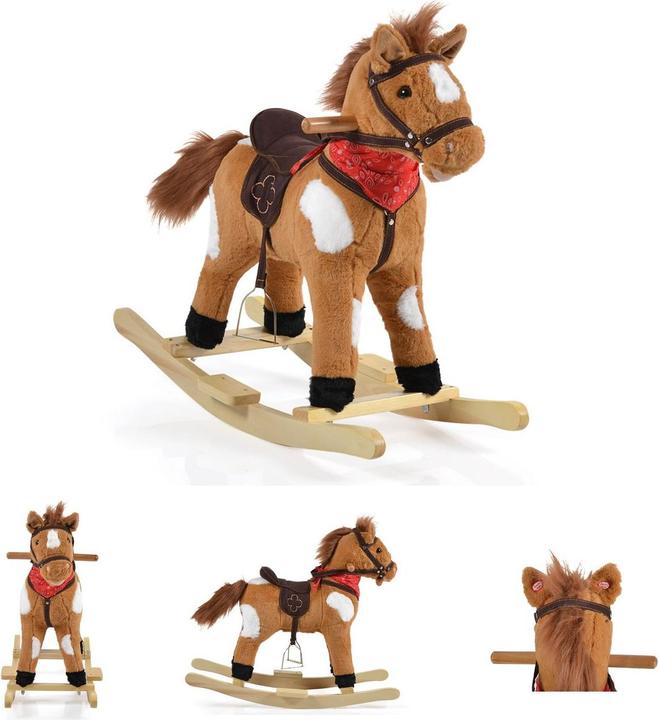 Immagine prodotto Moni Cavallo a dondolo in peluche Thunder con rotelle