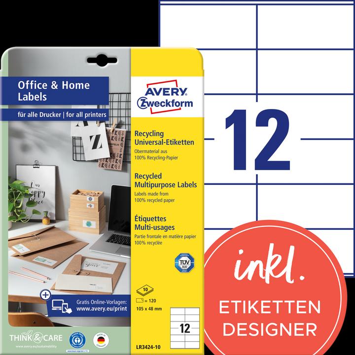 Immagine prodotto Avery Etichette universali 105 x 48 mm, 10 Blatt