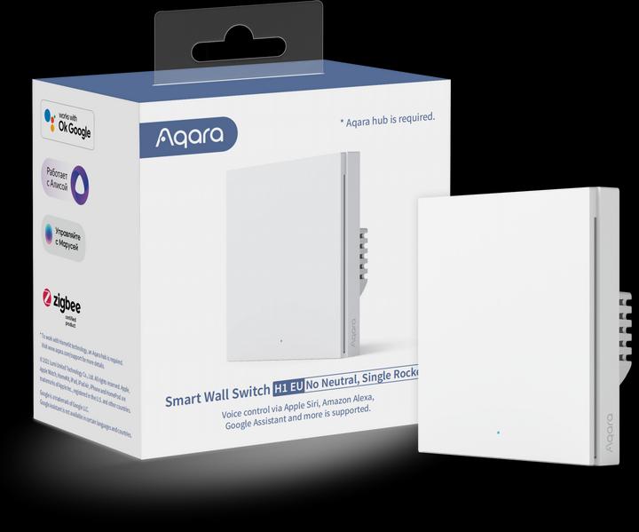 Produktbild Xiaomi Smart Wall Switch H1 Weiss No Neutral, Single Rocker (Zigbee)