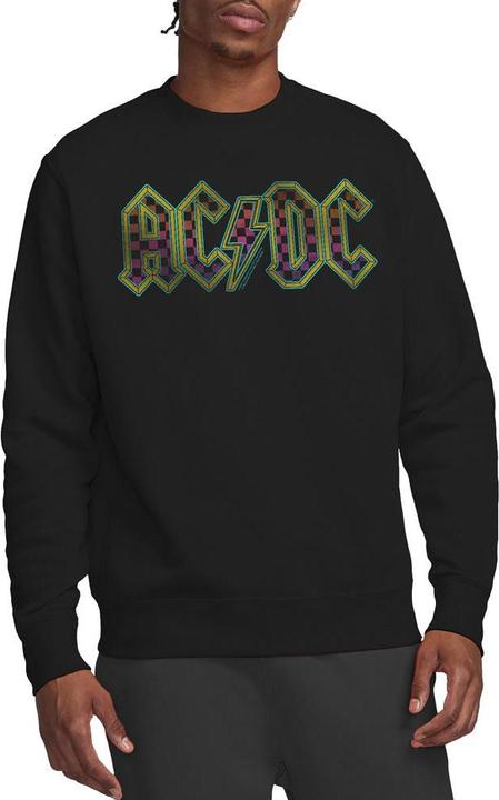 Actual product image AC/DC Unisex Adult Checkerboard Gradient Logo Sweatshirt (S)