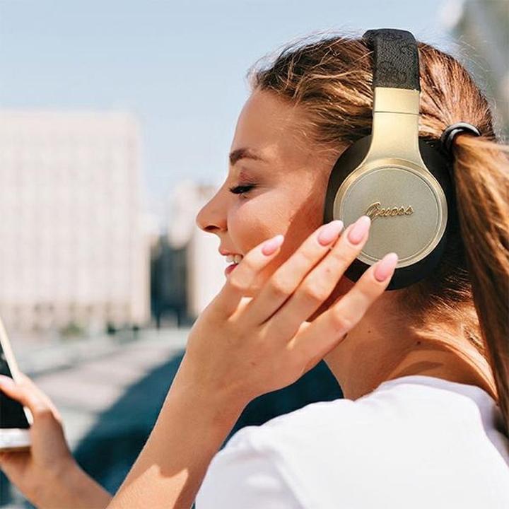 Immagine prodotto Guess Wireless Leather Headphone with Metal Logo (ANC, 32 h, Senza fili)