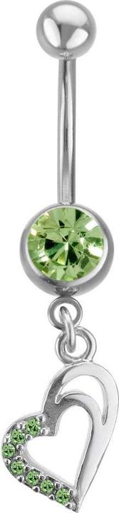 Bijouteria Bauchpiercing (Messing rhodiniert, Chirurgenstahl 316L, Kristall)