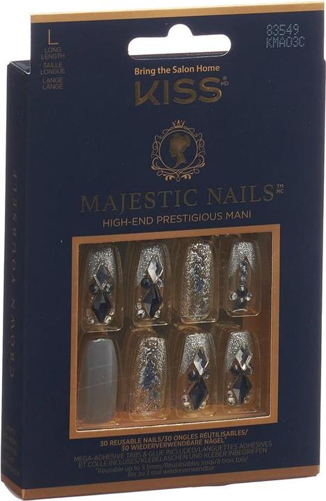 Immagine prodotto Herba Unghie di Kiss Majestic - Sparkle (Unghie artificiali, Grigio, Trasparente)