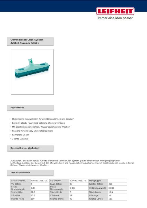 Produktbild Leifheit Gummibesen Click System (1 Stk.)