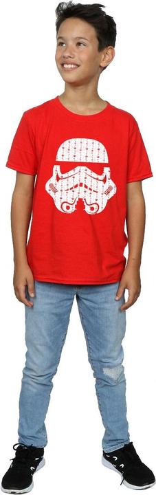 Actual product image Star Wars Boys Christmas Stormtrooper Helmet T-Shirt (152, 158)