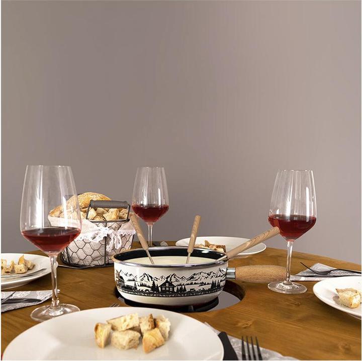 Image du produit Bodega Table haute barrique et réchaud à fondue "Alpage