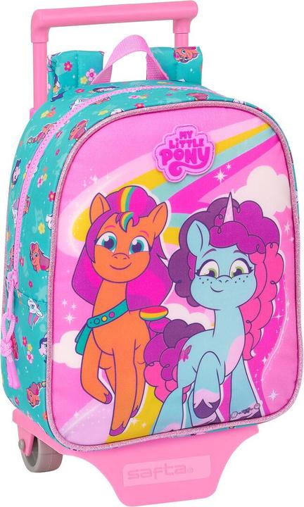 My Little Pony Schulrucksack mit Rädern Magic Rosa türkis 22 x 27 x 10 cm