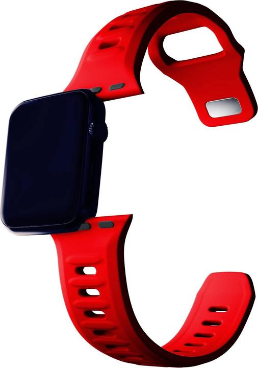 Image du produit 3MK Silicone Watch Strap czerwony/red dla Apple Watch 42/44/45/49mm (Silicone, Acier inoxydable, 3, 4, 9, Extrémiste)