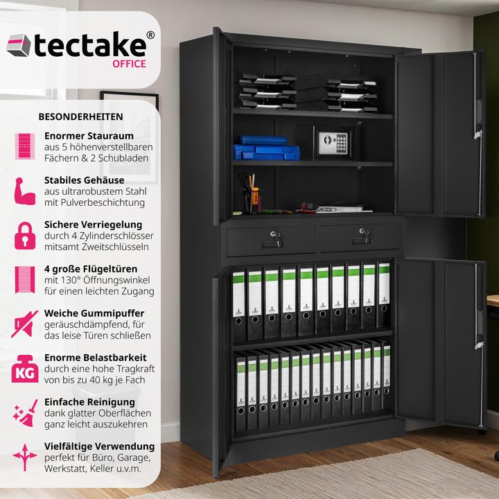 Actual product image tectake Filing cabinet (80 x 40 x 180 cm)