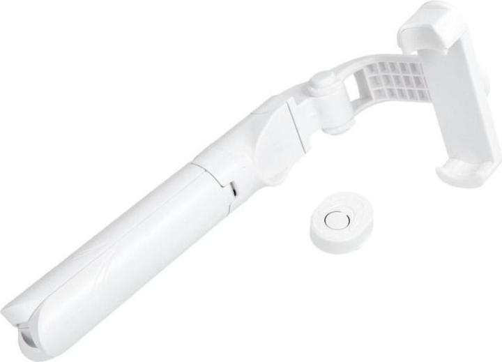 Actual product image Partner Telecom Stylus OEM Selfie stick with wireless remote control tripod SSTR-12 white