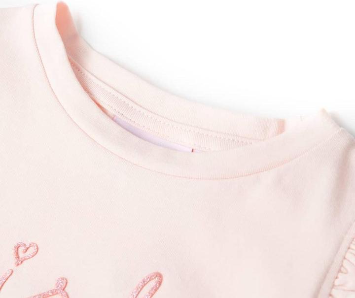 Immagine prodotto VidaXL Maglietta da bambino con maniche arricciate rosa pallido 104.Materiale (104)
