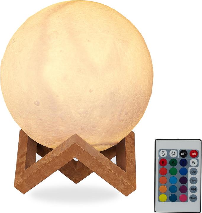 Actual product image Relaxdays Moon Lamp 3D Colour-changing (0.15 m)