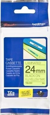 Actual product image Brother TZC51 Laminated tape (2.40 cm, Yellow, Black)