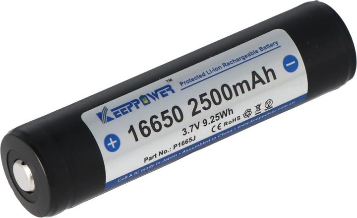 Image du produit Keeppower Batterie 16650 ou 17650 protégée Pôle positif augmenté UR16650ZTA (1 pcs, 16650, 2500 mAh)