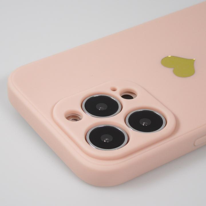 Actual product image PhoneLook Cover Silicone Mat Heart gold (Apple iPhone 16 Pro)