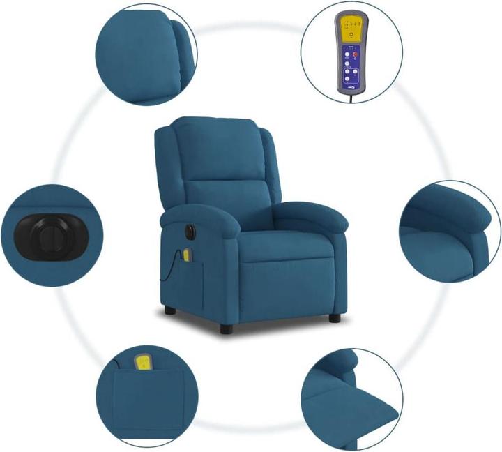 Actual product image VidaXL Massage chair electric velvet