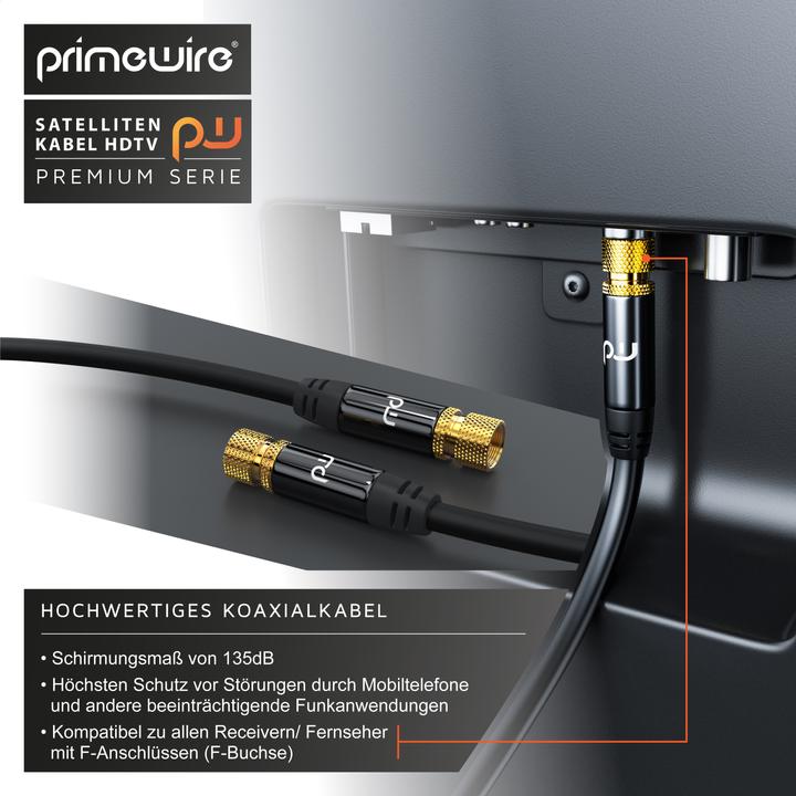 Actual product image Primewire SAT Kabel HDTV - Premium SAT coaxial cable - TV HDTV Radio DVB-T DVB-C DVB-S DVB-S2, 4-fold (135 dB, Satellite cable)
