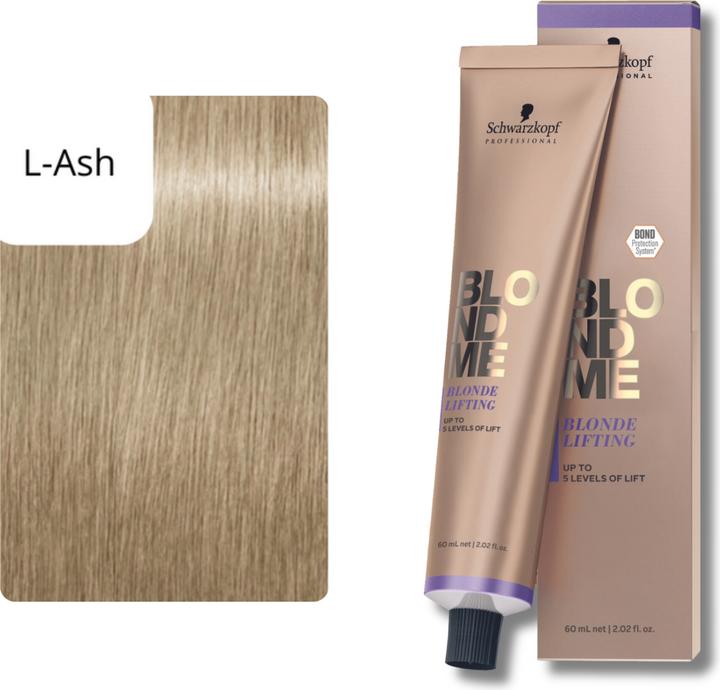 Produktbild Schwarzkopf Professional Schwarzkopf BlondMe Lifting Ash 60 ml (L-Ash, ASCH – Kühler, aschiger Blondton mit zusätzlicher Neutralisation)