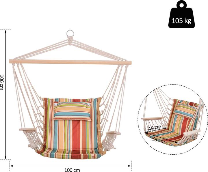 Image du produit Outsunny Fauteuil suspendu (105 kg)